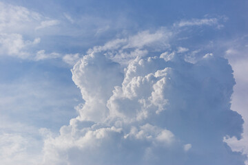 Naklejka na ściany i meble Clean fluff White sky blue cloud background With copy space