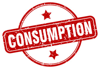 consumption grunge stamp. consumption round vintage stamp