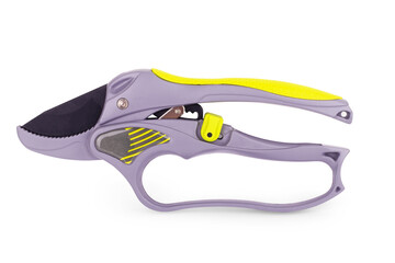 Garden secateurs isolated on a white background with clipping paths