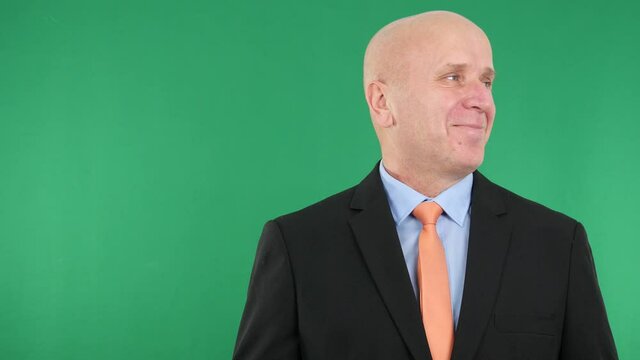 Businessman Smiling Very Happy Make Success and Satisfaction Hand Gestures