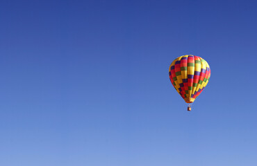 Hot air balloon in blue sky  