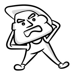 Cartoon man with a serious concept scene vector isolated on a white background