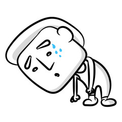 White man cartoon confused scene vector isolated on a white background