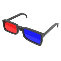 3d glasses isolated on white background. 3d render illustration