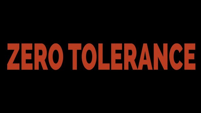 Zero tolerance animated words. Kinetic typography.