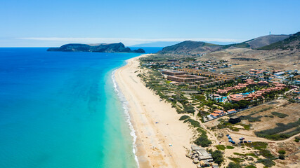 Fototapeta na wymiar Aerial view of Porto Santo island island beach
