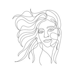 woman beauty minimalist, vector stock illustration