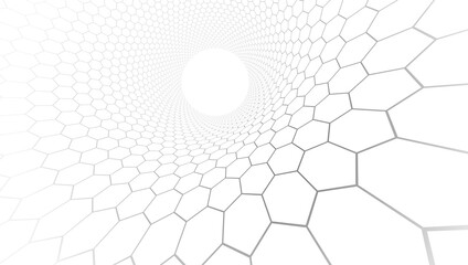 Technology and science vector background, tech abstraction with hexagons mesh electronics and digital style in 3D dimensional perspective, abstract illustration.