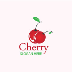 Cherry logo design template. vector illustration.