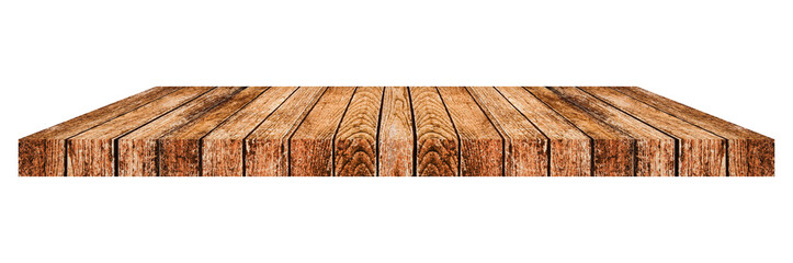 grunge dark brown wooden plank isolated on white background with clipping path