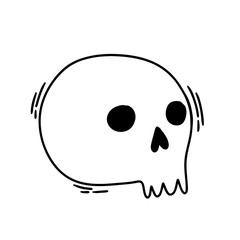 Obraz premium A Doodle style skull isolated on a white background. Vector illustration, can be used for printing on clothing or other Souvenirs.