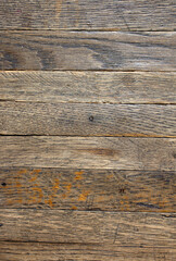 Obraz premium A old dirty brick parquet. Rough surface texture. parquet with stains of paint and dirt. 