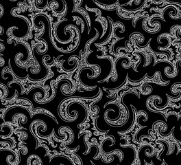 Abstract decorative vector seamless background with handwritten figured shapes