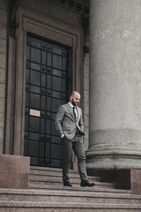  portrait of a handsome man in a full suit