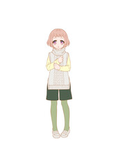 anime style character full body illustration