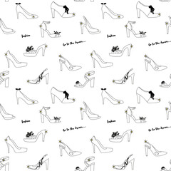 pattern women's fashion shoes on a white background isolate