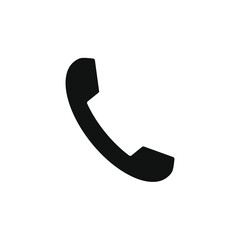 Phone icon. Call application symbol. Flat interface logo. Simple shape telephone sign. Isolated on white background. Vector illustration image.