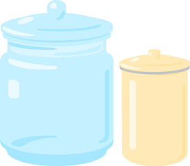 ガラスとホーローのキャニスター