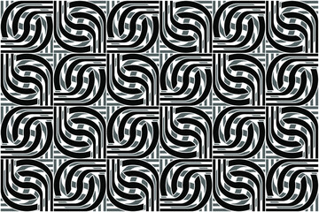 abstract seamless pattern, lines and twists, black and gray monochrome, ornate, strips, for cover, wallpaper, banner, cards, wallpapers and backgrounds