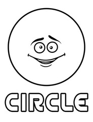 Coloring page shapes: Circle with funny face