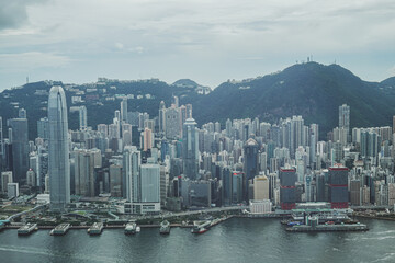 Fototapeta premium Sky100の展望台から見える香港の街並み