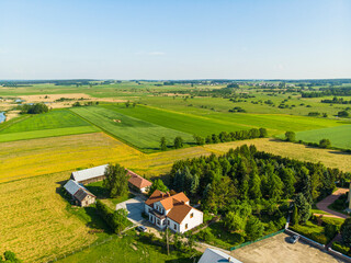 Podlasie Podlaskie Narwiański Park Narodowy wieś łąka pole widok z drona