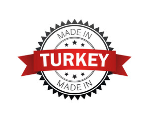 Grunge rubber stamp with text made in Turkey, vector illustration.