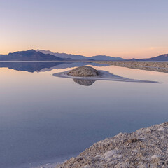 Square crop Bonneville Salt Flats picturesque landscape day light