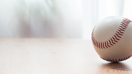 Baseball ball right close up