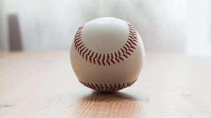 Baseball ball center close up