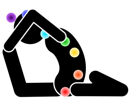 Piktogramm meditieren und die 7 Chakras