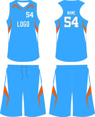 Basketball uniform Custom Design mock ups templates design for basketball club t-shirt mockup for basketball jersey. Front view, back view and side view basketball shirt and shorts Vector