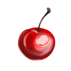 closeup red ripe juicy cherry illustration for decoration 