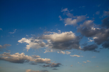 blue sky with cloud closeup different shape