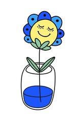 Merry forget-me-not flower in a vase.