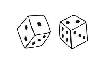 Two dice with dots or the game.