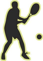Tennis Player Digital silhouette, Sports illustration, T-shirt Print