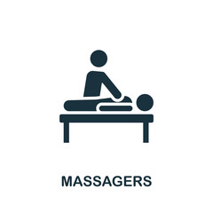 Massagers icon. Simple element from trauma rehabilitation collection. Creative Massagers icon for web design, templates, infographics and more