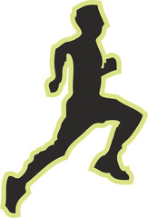 Athlete Running Digital illustration, Sports Silhouette