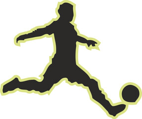 Football players silhouette, Sports digital illustration