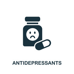 Antidepressants icon. Simple element from psychology collection. Creative Antidepressants icon for web design, templates, infographics and more