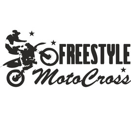 Freestyle motocross digital illustration, Sports silhouette