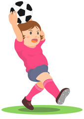Obraz premium サッカー スローイン 女子