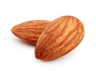 Almonds isolated on white background