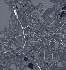 map of the city of Kharkiv, Ukraine