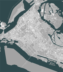 map of the city of Abu Dhabi, UAE
