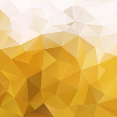 vector abstract irregular polygon square background - triangle low poly pattern - color camel ochre yellow light beige