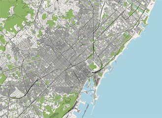 Fototapeta premium mapa centrum Barcelony, Hiszpania