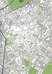 map of the city of Leicester, England, UK