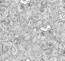 Beautiful abstract decorative vector seamless pattern with figured ornament